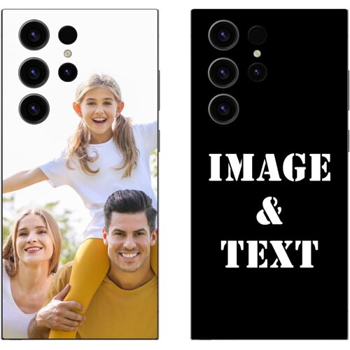 MEVRONISSHOP-Coque de Téléphone Personnalisée pour Samsung Galaxy S23 Ultra, Coque Téléphone Photo Texte, Personnalisable avec Votre Propre Image au Choix Case pour Samsung TPU Matériel pour Noël Ann