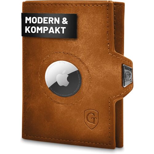 MEVRONISSHOP-GenTo AirTag Wallet Portefeuille fin avec compartiment pour pièces de monnaie Support Apple Airtag Protection certifiée TÜV RFID NFC Petit mini porte-monnaie fin Porte-cartes fin pour ho