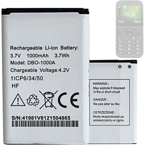 MEVRONISSHOP-Batterie d'origine DBO-1000A pour Doro 2404, Doro 1370, Doro 5860, Doro 6040, Doro 6060, Doro 6820, Doro 6880