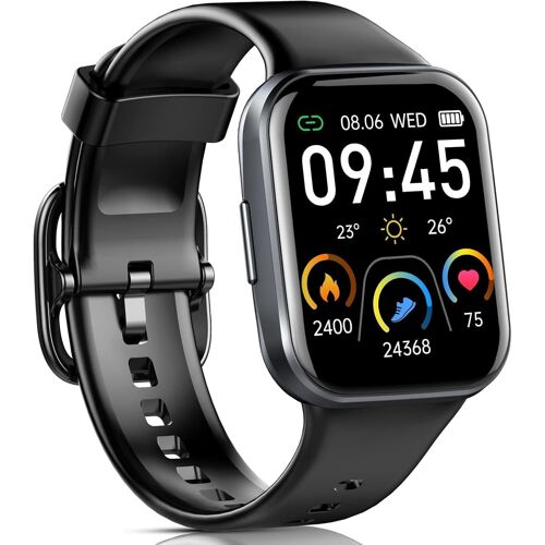 MEVRONISSHOP-Montre connectée pour Femme, Homme, 1,69"" HD Smart Watch, 25 Sportives, Moniteur de fréquence Cardiaque, étanche IP68, podomètre, chronomètre et Notifications de Messages pour Android iO