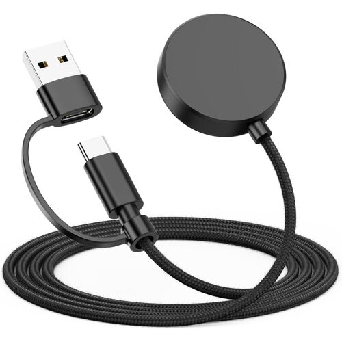MEVRONISSHOP-Chargeur Montre pour Samsung Galaxy Watch 7/6/ 6 Classic/ 5/5 Pro/ 4/3/ Active/Active 2/ FE, Cable USB C Remplacement Chargeur Galaxy Watch avec Adaptateur Type C vers USB-A (1 Pièce)