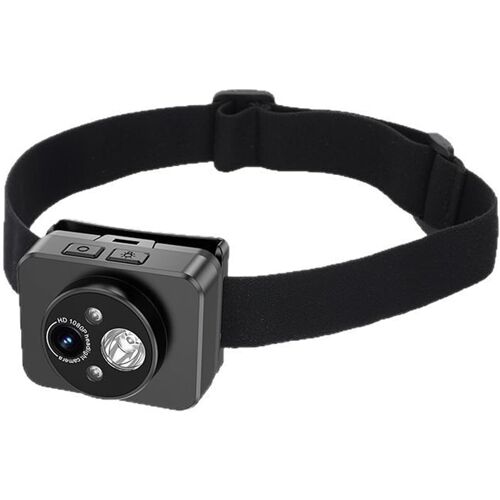 Mevronisshop-Caméra Frontale 1080p, Réglage À 45°, Enregistreur Vidéo De Cyclisme Avec Lampe Frontale Led, Caméra Corporelle Portable