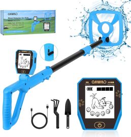 MEVRONISSHOP-Type-C Détecteur de Métaux Enfants, 72-100cm Réglable Détecteur de Métaux Rechargeable avec Écran LCD, Haute Sensibilité, IP67 Étanche pour Exploration en Plein Air, Recherche de Métaux