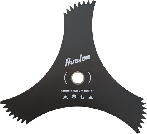 MEVRONISSHOP-Disque à 3 Pointes dentées Universel 300 x 25,4 x 3 mm pour débroussailleuse, Lame pour Couper Les Mauvaises Herbes denses, Acier de 3 mm