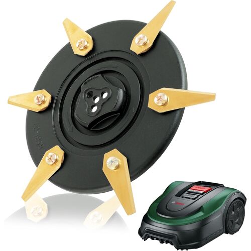 MEVRONISSHOP-mise à niveau) Disque de coupe+ 6 lames en acier inoxydable compatibles avec les tondeuses robotisées Bosch Indego XS300 S350 S400 S500 M700 S+350 S+400 S+500 M+700 (noir)