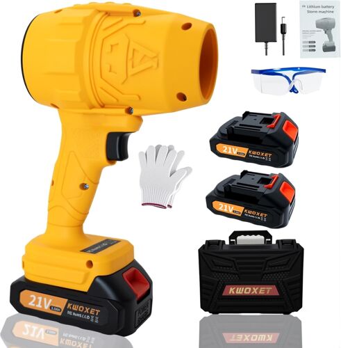 MEVRONISSHOP-Souffleur de Feuilles sans Fil, Mini Souffleur à Feuilles avec Turbocompresseur Vitesse de L'Air 576 Km/H, 2 Batteries 21 V 3000 mAh, AdaptéEs à L'Entretien u Jardin