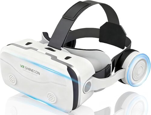 Mevronisshop-Casque Vr Casque Réalité Virtuelle Pour Films 3d Jeux Vidéo Compatible Iphone/Android Smartphones 4,7-7,2 Pouces (Blanc)