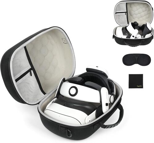 MEVRONISSHOP-tui rigide pour Meta Quest 3S/Quest 3 Étui de protection portable pour casque de jeu Meta Quest 3S/Quest 3 et accessoires de contrôle tactile Protection contre les chocs accidentels,les