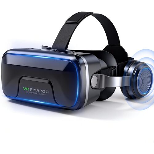 Mevronisshop-Casque Vr Hd Lunettes 3d Avec Écouteurs Hi-Fi Intégrés, Réalité Virtuelle Pour Téléphone, Pour Films Et Jeux, Avec Smartphones Android Et Iphone (4,7 À 7,2 Pouces), Cadeau Parfait Pour N
