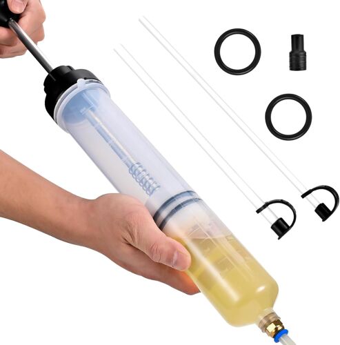 Mevronisshop-Seringue A Huile 500ml Huile Aspiration Seringue, Pompe Vidange Huile Moteur Avec 2 Tuyaux Et Une Paire D'anneaux En Caoutchouc De Rechange Pour Liquide De Frein Et Huiles De Transmissio