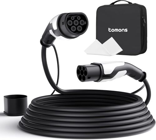 MEVRONISSHOP-Cable Recharge Voiture Electrique Type 2, 22KW 32A Triphasé 5M, Cable Type 2 Fait avec Modèles S/X/Y/3, ID.3, ID.4, E-Tron, Zoe, Kona, I3, avec CE/TUV