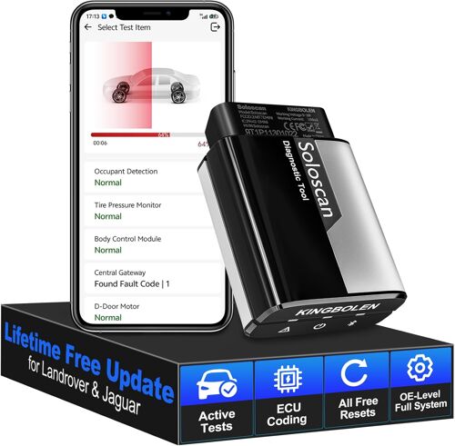 Mevronisshop-Soloscan Valise Diagnostic Auto Obd2 Scanner Pour Land Rover/Jaguar, Lecteur De Code D'erreur De Moteur Avec 50+ Services, Pour Tous Les Systèmes, Mise À Jour Gratuite À Vie