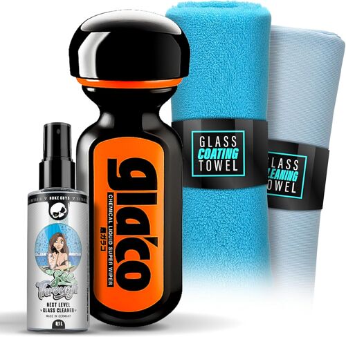 Mevronisshop-Kit De Scellage Pare-Brise Pour Voiture Et Douche - Effet Lotus Soft99 Ultra Glaco Vitrifiant 70ml + Nettoyant Pour Vitres 100ml + Chiffon Microfibre En Verre + Chiffon Polissage Moelleu