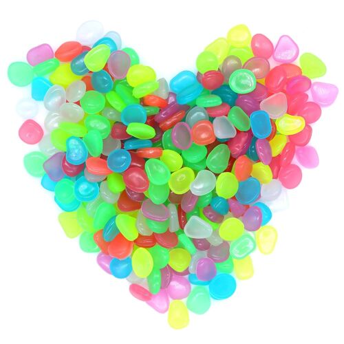 Mevronisshop-500 Pierres Lumineuse Galets Brillants Décoratifs Galet Lumineux Cailloux Phosphorescent Artificiels Pierres Fluorescentes Qui Brillent Dans Le Noir Multicolore Galets Pour Jardin Aquari