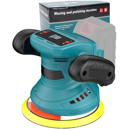 Mevronisshop-Polisseuse Voiture,Polisseuse Voiture Sans Fil,Compatible Avec Makita,Polisseuse Orbitale,Avec 14 Accessoires,3 Vitesses Variables,L'entretien De La Voiture, Le Polissage