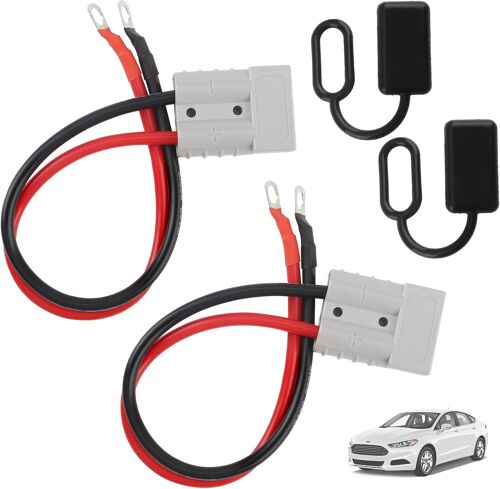 Mevronisshop-4 Pièces Connecteur De Batterie Ensemble 50a 600v Connecteurs De Batterie Avec À Joint Torique 10awg 30cm Et Bouchon Anti Poussière Connecteur Pour Voiture Moto Caravane Bateaux
