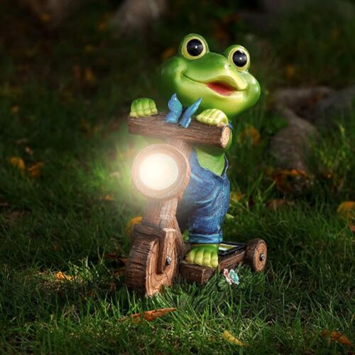 Mevronisshop-Statue Solaire De Grenouille Pour Jardin Extérieur, Figurine D'animal De Jardin Avec Lumière Solaire, Décoration Grenouille Pour La Cour, Cadeau D'anniversaire, Pendaison De Crémaillère