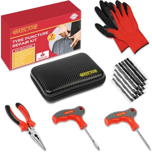 Mevronisshop-Kit De Réparation De Pneus Sans Chambre À Air ¿ Kit De Réparation De Pneu Plat De 7 Pièces Pour Voiture, Moto, Camion, Vtt, Jeep, Tracteur Et Plus ¿ Kit De Réparation De Crevaison De Pne