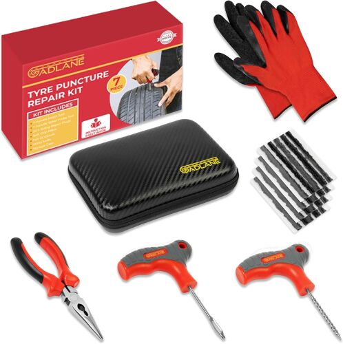 Mevronisshop-Kit De Réparation De Pneus Sans Chambre À Air ¿ Kit De Réparation De Pneu Plat De 7 Pièces Pour Voiture, Moto, Camion, Vtt, Jeep, Tracteur Et Plus ¿ Kit De Réparation De Crevaison De Pne