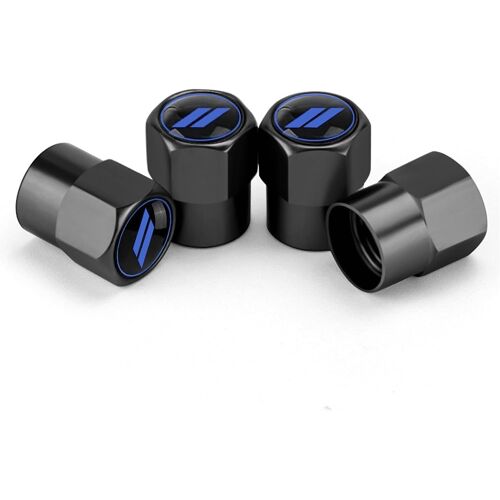 Mevronisshop-4pcs Bouchon Valve Pneu Voiture, Bouchon De Valve Voiture En Aluminium, Bouchon Valve Velo Métal Avec Joint Caoutchouc, Hexagonal Universel Bouchon Pneu Voiture (Bleu)