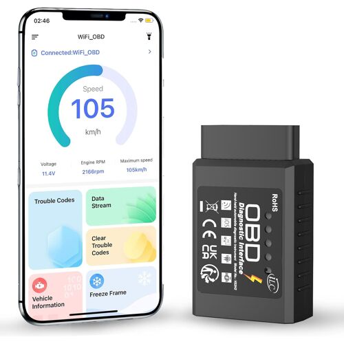 Mevronisshop-Obd Wireless Obd2 Voiture Code Lecteur Balayage Outil- Relier Via Wifi Avec Tout Ios, Android & Windows- 3000 Code Base De Données -Adapté Pour Voiture