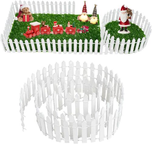 MEVRONISSHOP-Clôture de Jardin Miniature,Accessoires de Lutin de Noël Miniature,Clôture Miniature Flexible,Mini Clôture,Clôture Miniature en Bois pour Sapin de Noel,Village de Noel,Maison de Poupée,P