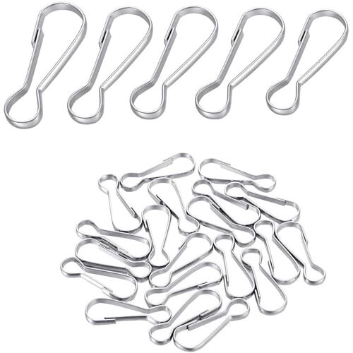 Mevronisshop-Lot De 50 Mousquetons En Métal Pour Cordon, Porte-Clés, Drapeau, Chaussettes, Corde À Linge (40 Mm)