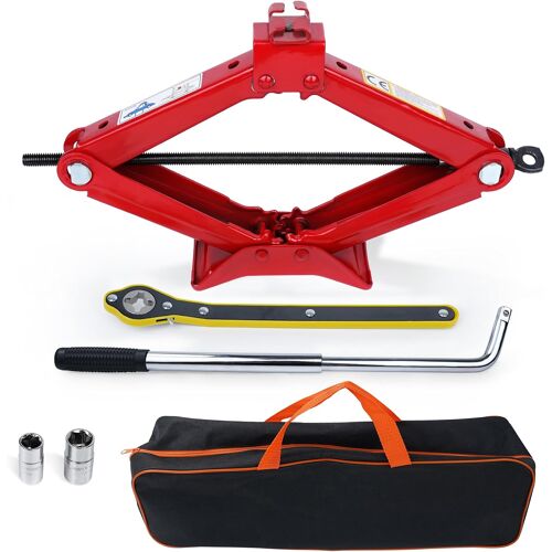 Mevronisshop-Hychika Cric Voiture 3 Tonnes, Portable Crique Voiture Avec Combinaison De Clé De Lug, Gamme De Levage 120 Mm À 445 Mm Crics De Levage Pour Suv Mpv Et Auto