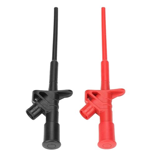 Mevronisshop-Clip De Câble Multimètre, 2 Pièces Sonde De Test Haute Tension Flexible Isolée Clip, Crochet Détachable Multimètre Pointe De Test,Noir + Rouge