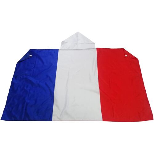 Mevronisshop-Drapeau France 150x90 Cm - Cape Drapeau Français 100% Polyester Avec Manches Intégrées - Body Flag 80g