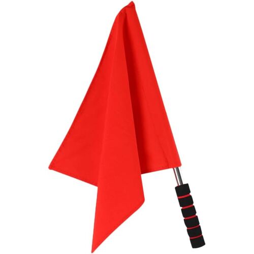 Mevronisshop-Drapeau D'arbitre De Signalisation Sportive Avec Tige En Acier Inoxydable Et Poignée En Éponge Antidérapante Pour Matchs De Football Et Compétitions