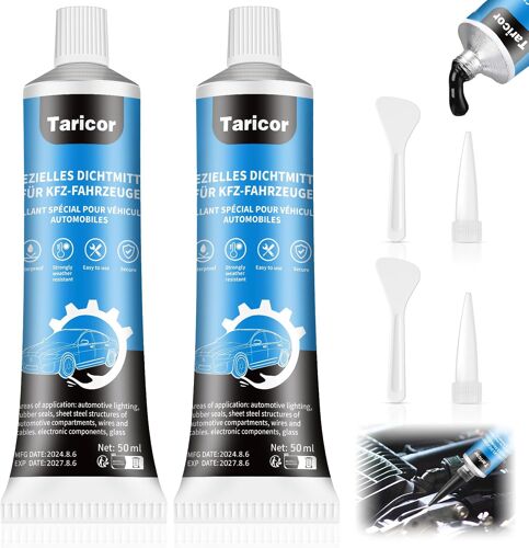 Mevronisshop-Colle A Pare Brise Voiture, 50ml X 2 Tubes Colles Carrosserie Voiture Noir, Colle Pour Joint Pare Brise Adapté Au Scellement Des Carrosseries Et Autres Pièces Automobiles