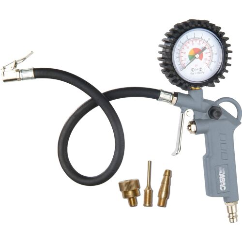 Mevronisshop-Pistolet De Gonflage De Pneus 3 Pièces Pour Compresseur G-580, Comprenant Un Gonfleur De Pneus Avec Manomètre Et 3 Embouts De Gonflage, Pression Max. 8 Bar