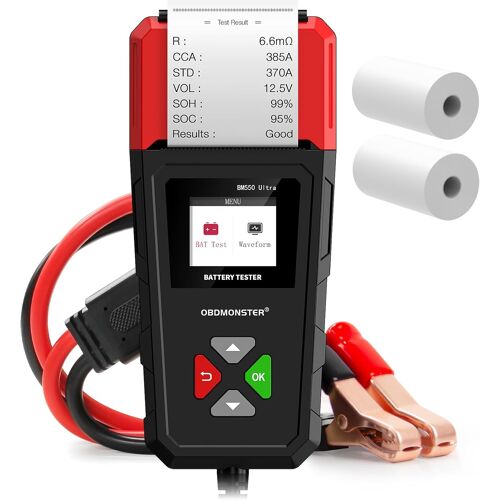 Mevronisshop-Bm550u Testeur Batterie Voiture Avec Imprimante Intégrée,Testeur De Batterie Voiture 6v 12v 24v,100-2000 Cca 2-200ah Testeur D¿Alternateur Automobile,Pour Voiture Camion Suv Moto Bateau