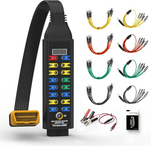 Mevronisshop-Détecteur De Protocole Obd2 Version Améliorée Pour Automobile Obdii Avec Connecteur 16 Broches Outil De Diagnostic De Défaut De Câble De 45 Cm Avec Affichage De La Tension Obd Indicateur