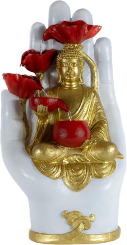 Mevronisshop-Fontaine Solaire Bouddha Batterie Rechargeable Usb, Avec Pompe À Eau Panneau Solaire 5v Fontaine Extérieure/Intérieur Décoration Zen De Maison, Salon, Jardin Bassin Statue Bouddha Led