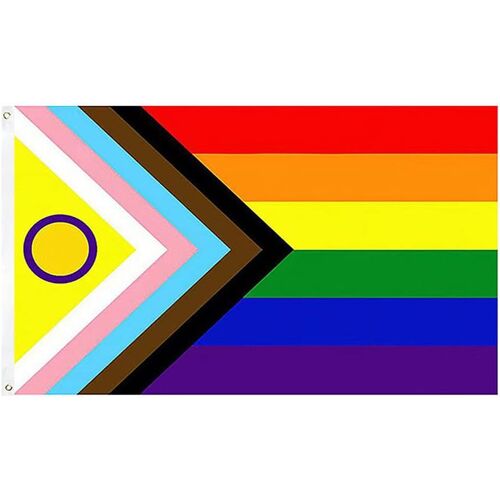 Mevronisshop-Drapeau Progress Pride Lgbtqia2+ Gay Bisexuel Lesbienne Transgenre, Accessoires Gay Pride, Cadeaux Pour La Communauté Intersexuelle
