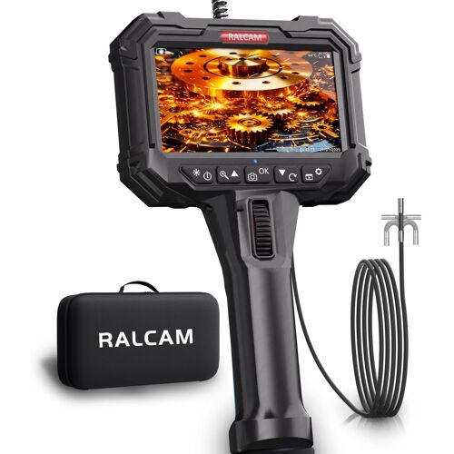 MEVRONISSHOP-Caméra endoscopique avec lumière, tête Mobile à 210°, sonde de 5,5 mm, écran HD 5"", caméra d'inspection IP67, Tube Serpent élastique de 1,5 m, caméra Tubulaire pour Voiture et Maison