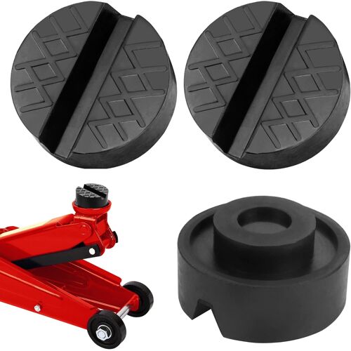 Mevronisshop-3 Pièces Bloc En Caoutchouc, Caoutchouc Cric, Tampon Pour Cric Avec Conception Antidérapante, Pour Protégez Votre Voiture En La Levant Par Le Cric Hydraulique, Noir