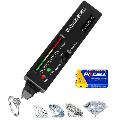 Mevronisshop-Testeur De Diamants Stylo Professionnel - Testeur Bijoux Portable Avec Capteur Thermique & Affichage Led, Détection Rapide 0,5s Pour Expertise Bijoux, Test Or & Vérification Gemmes, Incl