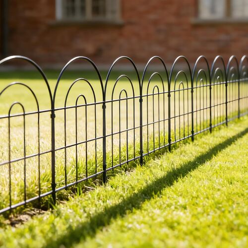 Mevronisshop-Clôture De Jardin Décorative 60 Cm (H) × 33 Cm (L) - Barrière Pour Chien (60 Cm H × 33 Cm L) (25 Panneaux, Longueur Totale 8,2 M)