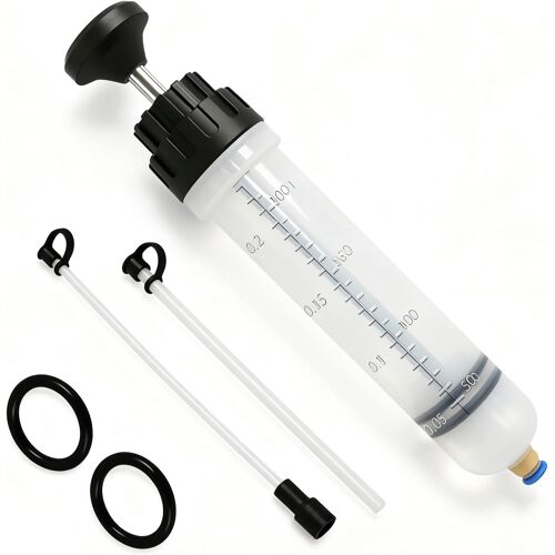 MEVRONISSHOP-200cc seringue d'aspiration d'huile,pompe à tuyau pour transfert de liquide avec 2 tuyaux et 1 paire d'anneaux en caoutchouc de rechange