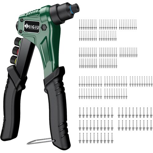 SUBZONAL-Pince à Rivets 4 en 1 avec 200 Rivets, Riveteuse Manuelle Professionnel 20cm/8"" en Aluminium, Kit de Pince à Riveter Ensemble Rivets Aveugles avec 4 Têtes de Rivets Interchangeables