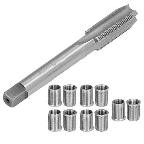 Mevronisshop-Kit De Réparation De Filetage De Bougie D'allumage, 10 Inserts Filetés M10x1.0 Et 1 Taraud Fileté M12x1.0, Outils De Taraudage De Bougie D'allumage Pour La Réparation Des Bougies