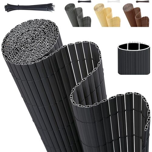 Mevronisshop-Brise Vue Balcon, Canisse Pvc Avec Serre-Câbles, Solide Opaque Imperméable Brise-Vue Jardin Clôture, Facile À Poser, 100 X 400 Cm, Anthracite