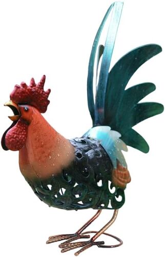 Mevronisshop-Statues De Jardin En Métal De Coq - Décoration Extérieure - Décoration D'intérieur - Peinture Rétro - Cadeau Réaliste Pour Les Amis Et Les Amateurs De Jardin (Rooster)
