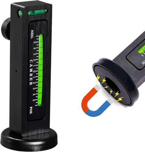 MEVRONISSHOP-Outil de Jauge Magnétique, Instrument de Mesure de Parallelisme, Multifonctionnel Jauge de Carrossage Magnétique, d'Alignement de Roue Automobile, pour la Réparation et L'Entretien Autom