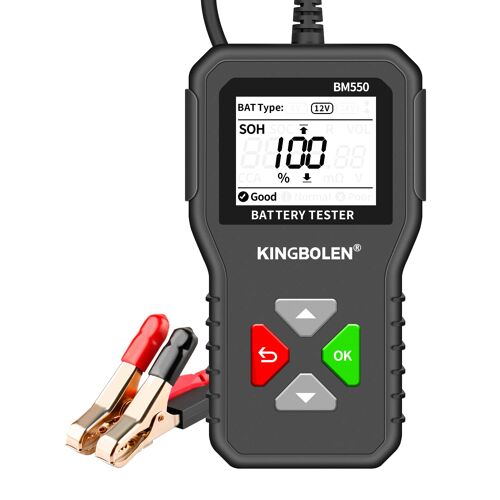 Mevronisshop-Bm550 Testeur De Batterie Auto 6v 12v 24v, 100-2000 Cca 2-200ah Testeur D¿Alternateur Automobile Analyseur De Batterie Numérique Pour Voiture/Camion/Moto/Atv/Suv/Bateau/Yacht