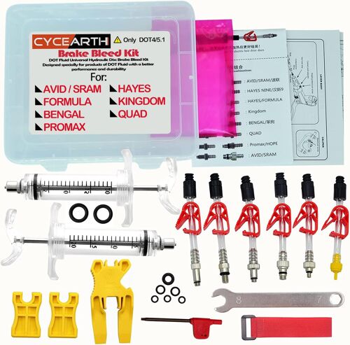 Mevronisshop-Vélo Frein Dot Huile Kit De Purge Pour Avid Sram Code5 Code R Juicy Ultimate Elixir Formule Hayes Bngal Espérons Quad Hydraulique Disque Outils