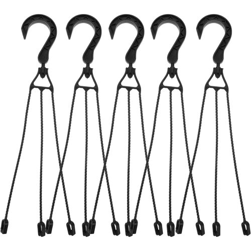 Mevronisshop-5 Crochets Suspendus Pour Pots De Fleurs Support Pot De Fleur Suspendu Plastique Noir 40cm Avec 3 Têtes De Crochets Pour Jardin Maison